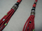 Singer Chunky Coral Native American Navajo Sterling Silver Turquoise Necklace-Nativo Arts