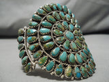 Incredible Vintage Native American Navajo Royston Turquoise Sterling Silver Cluster Earrings-Nativo Arts