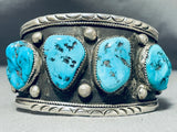 Elvis Nelson Rare Vintage Native American Navajo Turquoise Sterling Silver Bracelet-Nativo Arts