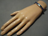 Important Vintage Native American Navajo Ray Tracey Sterling Silver Inlay Turquoise Bracelet-Nativo Arts
