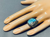 Rare Mine Vintage Native American Navajo Gilbert Turquoise Sterling Silver Ring-Nativo Arts