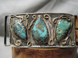Museum Vintage Native American Navajo Huge Chunk Turquoise Sterling Silver Concho Belt-Nativo Arts