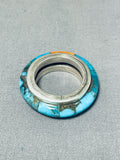 Unique Vintage Native American Navajo Turquoise & Spiny Oyster Eternity Band Ring-Nativo Arts