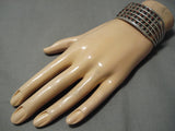 Amazing Zuni Native American Sterling Silver Coral Bracelet Cuff-Nativo Arts