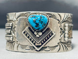 One Of The Most Unique Vintage Native American Navajo Turquoise Sterling Silver Bracelet Hvy-Nativo Arts