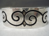Incredible Vintage Hopi Native American Sterling Silver Bracelet Old-Nativo Arts