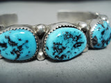 Exceptional Vintage Native American Navajo Sleeping Beauty Turquoise Sterling Silver Bracelet-Nativo Arts
