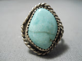Wonderful Vintage Native American Navajo Turquoise Sterling Silver Ring Old-Nativo Arts