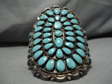 Rare Fat Teardrop Royston Turquoise Vintage Native American Navajo Sterling Silver Bracelet-Nativo Arts