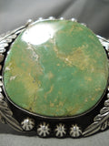 Tremendous Vintage Native American Navajo Green Turquoise Sterling Silver Bracelet-Nativo Arts