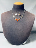 One Of Most Unique Vintage Native American Navajo New Lander Turquoise Sterling Silver Necklace-Nativo Arts