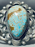 Robby Shakey Rare #8 Turquoise Vintage Native American Navajo Sterling Silver Bracelet-Nativo Arts