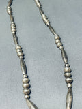 Longer Vintage Native American Navajo Turquoise Sterling Silver Necklace-Nativo Arts