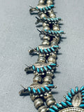 Phenomenal Vintage Native American Zuni Turquoise Sterling Silver Squash Blossom Necklace-Nativo Arts