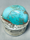 Native American Important Ben Begaye (d.) Domed Turquoise Sterling Silver Jewelry Box-Nativo Arts
