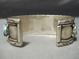 Marvelous Vintage Native American Navajo Old Kingman Turquoise Sterling Silver Bracelet-Nativo Arts