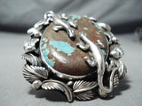 Massive San Felipe Native American 8 Turquoise Sterling Silver Gecko Ring-Nativo Arts