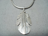Extraordinary Navajo Sterling Silver Feathers Necklace Native American-Nativo Arts