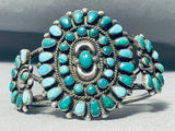 Museum Quality Early Vintage Native American Navajo Turquoise Sterling Silver Cluster Bracelet-Nativo Arts