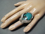 Unbelievable Vintage Navajo Turquoise Sterling Silver Ring Native American Old-Nativo Arts