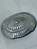 Henry Morgan Extreme Detail Vintage Native American Navajo Sterling Silver Buckle-Nativo Arts