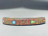 One Of The Most Intricate Vintage Native American Navajo Turquoise Sterling Silver Bracelet-Nativo Arts