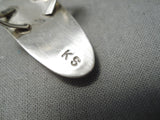 Important Vintage Native American Navajo Kirk Smith Sterling Silver Bubble Ring Old-Nativo Arts