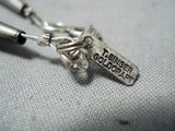 One Of The Best Authentic Vintage Native American Navajo Thomas Singer Sterling Silver Necklace-Nativo Arts