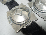 Authentic Rare Vintage Native American Navajo Thomas Singer Sterling Silver Concho Belt-Nativo Arts