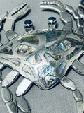 Colossal Crab Vintage Southwest Sterling Silver Pearl Necklace-Nativo Arts