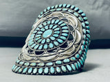 Native American One Of The Best Vintage Navajo Turquoise Sterling Silver Cluster Bracelet-Nativo Arts