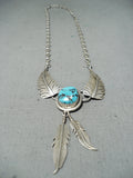 Fabulous Vintage Native American Navajo Sleeping Beauty Turquoise Sterling Silver Necklace-Nativo Arts