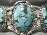 Opulent Vintage Native American Navajo Blue Diamond Turquoise Sterling Silver Bracelet Old-Nativo Arts