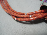 Native American Important Santo Domingo Dan Coriz Turquoise Coral Sterling Silver Necklace-Nativo Arts