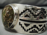 Marvelous Vintage Native American Navajo Green Turquoise Sterling Silver Bracelet Old-Nativo Arts
