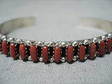 Fantastic Zuni Coral Sterling Silver Bracelet Native American-Nativo Arts