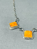 Fantastic Native American Navajo Spiny Oyster Sterling Silver Necklace-Nativo Arts