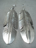 Spectacular Navajo Sterling Silver Feather Earrings Native American-Nativo Arts