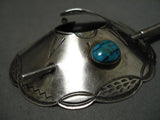 Superior Vintage Native American Navajo Royston Turquoise Sterling Silver Hair Barrette Clip-Nativo Arts