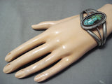 Fantastic Vintage Native American Navajo Carico Lake Turquoise Sterling Silver Bracelet-Nativo Arts