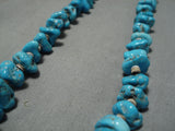 Incredible Vintage Native American Navajo Blue Gem Turquoise Sterling Silver Necklace-Nativo Arts