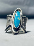 Sturdy Vintage Native American Navajo Turquoise Sterling Silver Ring-Nativo Arts