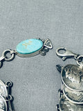One Of The Most Unique Ever Native American Navajo Turquoise Sterling Silver Charm Bracelet-Nativo Arts