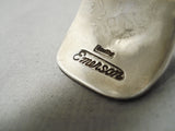 The Heaviest Vintage Native American Navajo Hand Tooled Sterling Silver Bracelet- 223 Grams!!!-Nativo Arts
