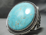 One Of The Best Native American Navajo Verdy Jake Turquoise Sterling Silver Bracelet Cuff-Nativo Arts