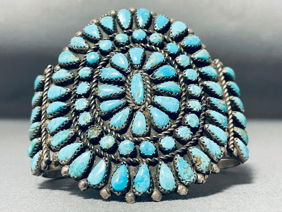 Authentic Vintage Native American Navajo Turquoise Sterling Silver Bracelet-Nativo Arts