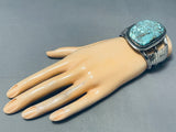 Very Important Vintage Native American Navajo Lone Mountain Turquoise Sterling Silver Bracelet-Nativo Arts