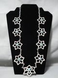 Important Vintage Native American Navajo Betsoi Family Turquoise Sterling Silver Necklace-Nativo Arts