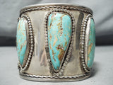 One Of Biggest Best Vintage Native American Navajo Royston Turquoise Sterling Silver Bracelet-Nativo Arts