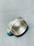 Spectacular Vintage Native American Navajo Morenci Turquoise Sterling Silver Ring-Nativo Arts